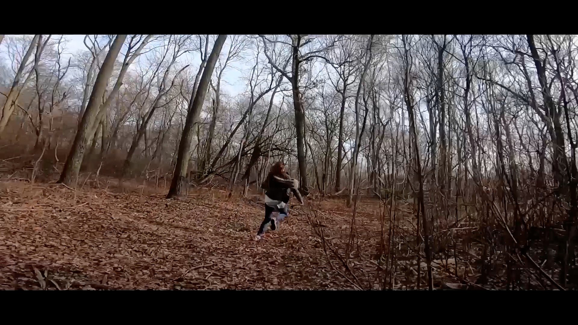 Anne Hatchet — figure running through bare forest
